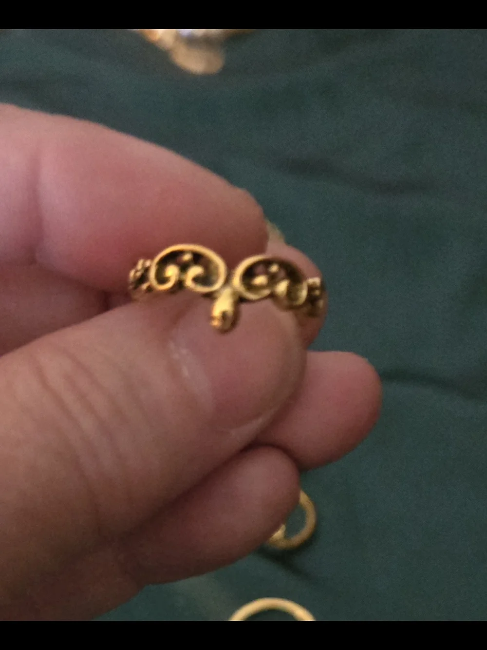 Antique Gold-Tone Women's Rings Set, Some CZ, Some Decorative, Lot Of 16